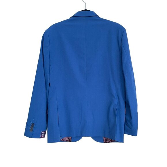 Savile Row Mens Slim Fit 2 Button Sport Coat Jacket Blazer Blue Size 38 S - Picture 6 of 7